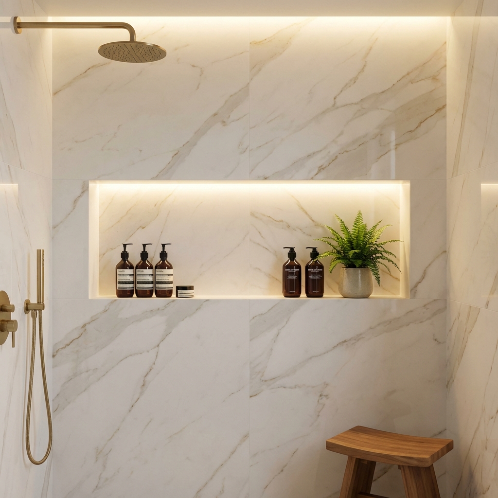 Nicho de Banheiro: A Prateleira Embutida